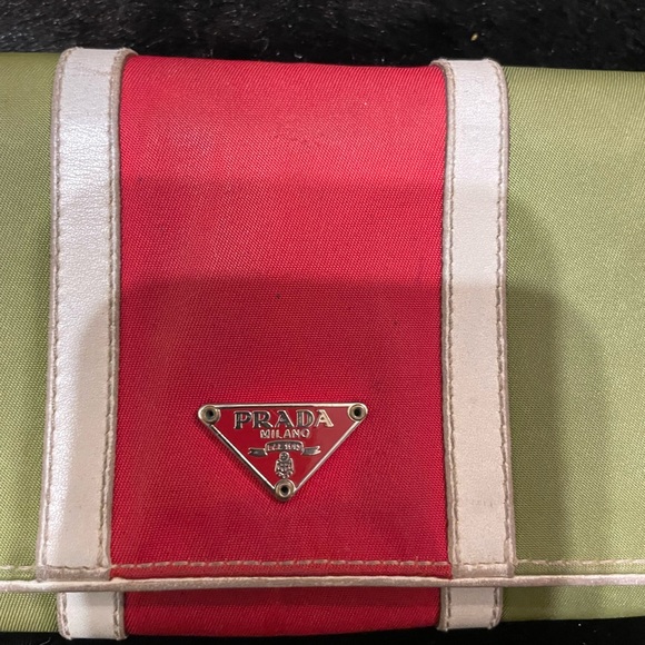 PRADA ❤️💛 nylon and white leather wallet - Picture 3 of 5